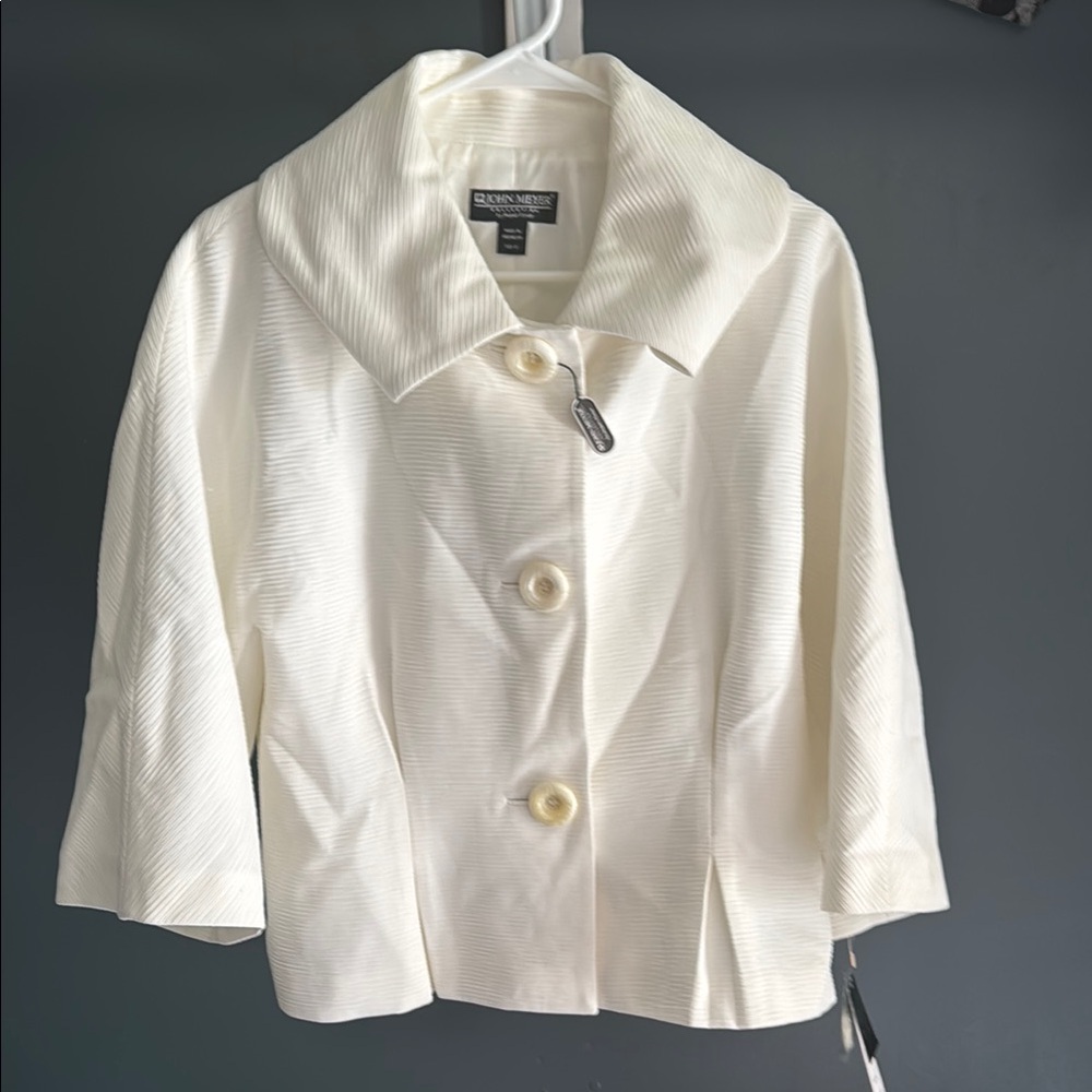 John Meyer Cream Textured Jacket